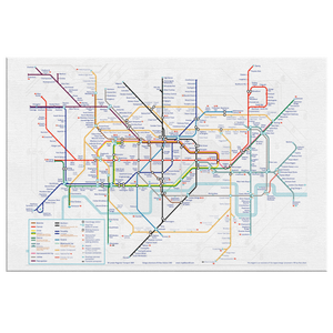 London Underground Tube Map Canvas | Vintage-Inspired Transit Art | Minimalist London Decor | Travel Gift for UK Lovers & Expats