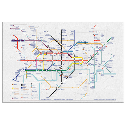 London Underground Tube Map Canvas | Vintage-Inspired Transit Art | Minimalist London Decor | Travel Gift for UK Lovers & Expats
