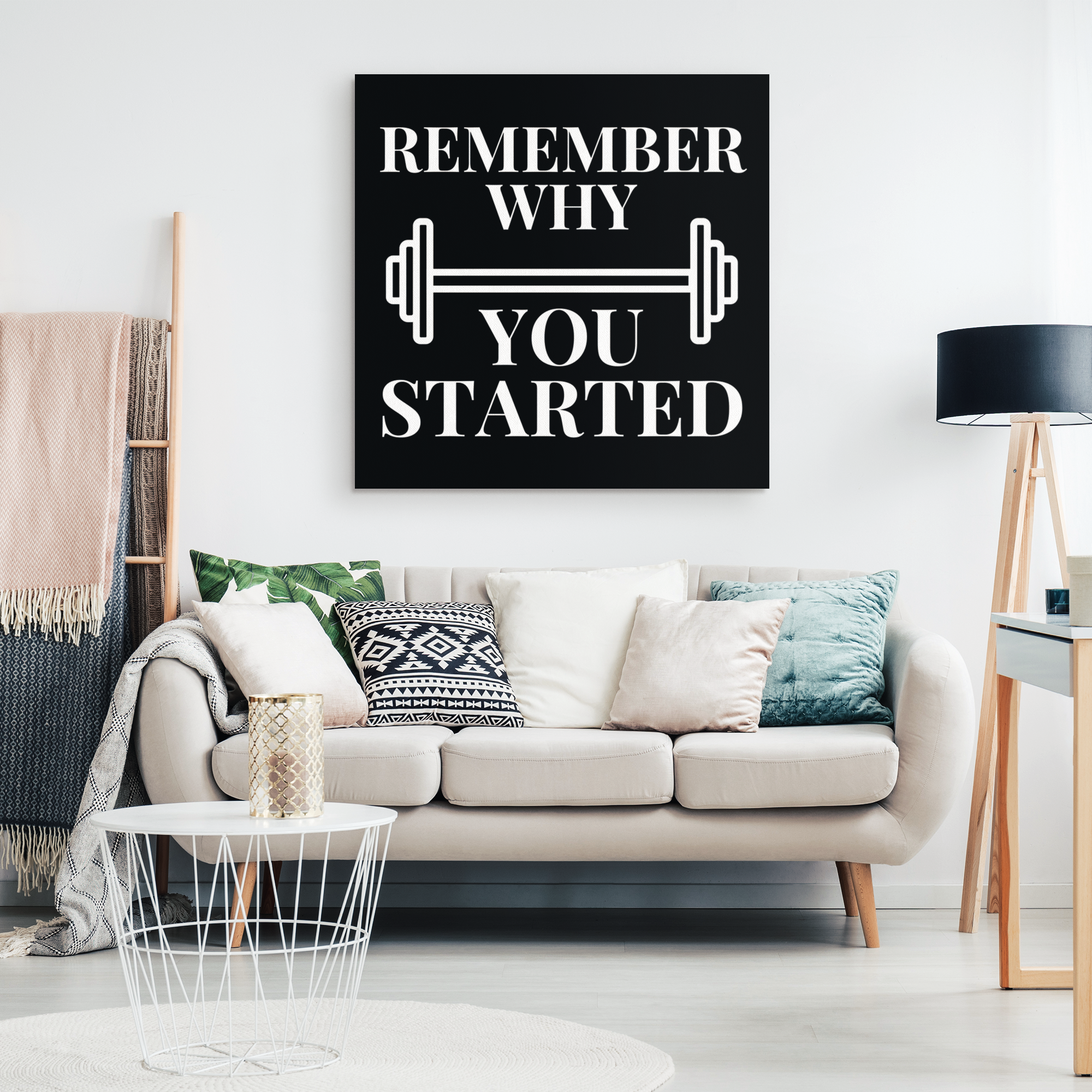 Gold Trident 'Remember Why You Started' Motivations-Banner – Fitnessstudio-Wanddekoration Zum Aufhängen