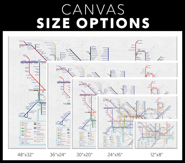 London Underground Tube Map Canvas | Vintage-Inspired Transit Art | Minimalist London Decor | Travel Gift for UK Lovers & Expats